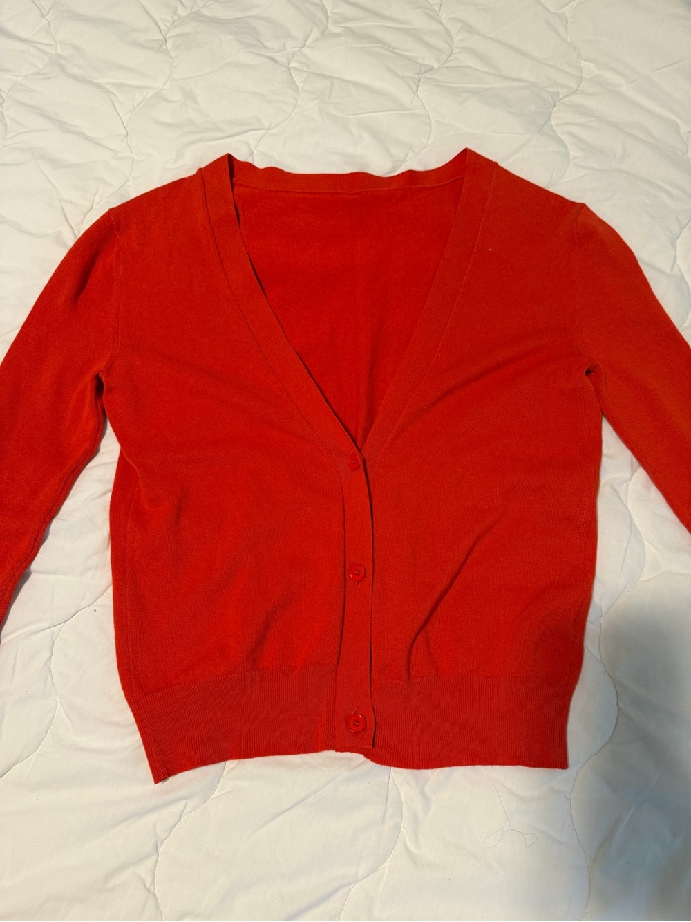 Balenciaga Bright Red V-Neck Button Cardigan